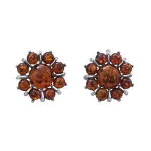 Baltic Amber Flower Earrings by Imperial Time