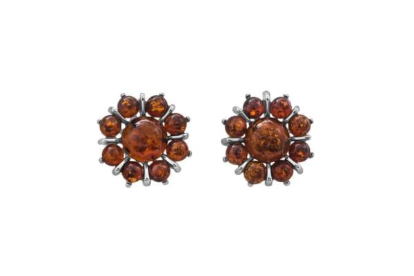 Baltic Amber Flower Earrings by Imperial Time