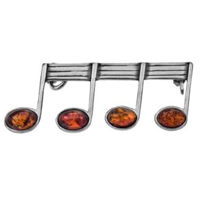 Baltic Amber Music Notes Women’s Brooch