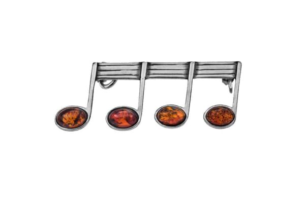 Baltic Amber Music Notes Women’s Brooch