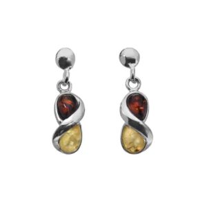 Sophisticated Baltic Amber Earrings in Sterling Silver